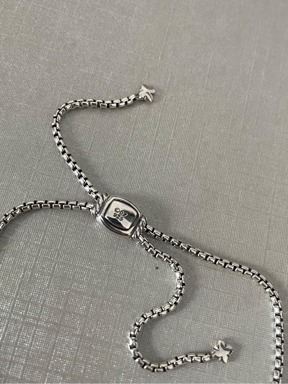 David Yurman Petite Cross Chain Bracelet Sterling Silver with Pave Diamonds - Picture 6 of 8